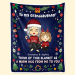 To My Lovely Granddaughter - Family Personalized Custom Blanket - Christmas Gift From Mom, Grandma