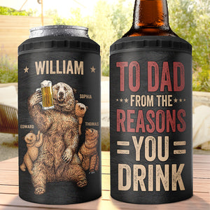 It's A Father Figure - Family Personalized Custom 4 In 1 Can Cooler Tumbler - Birthday Gift For Dad