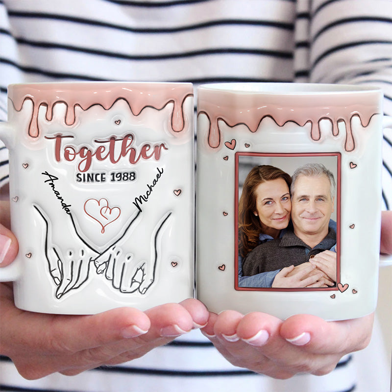 Custom Photo Forever And Always - Couple Personalized Custom 3D Inflated Effect Printed Mug - Gift For Husband Wife, Anniversary