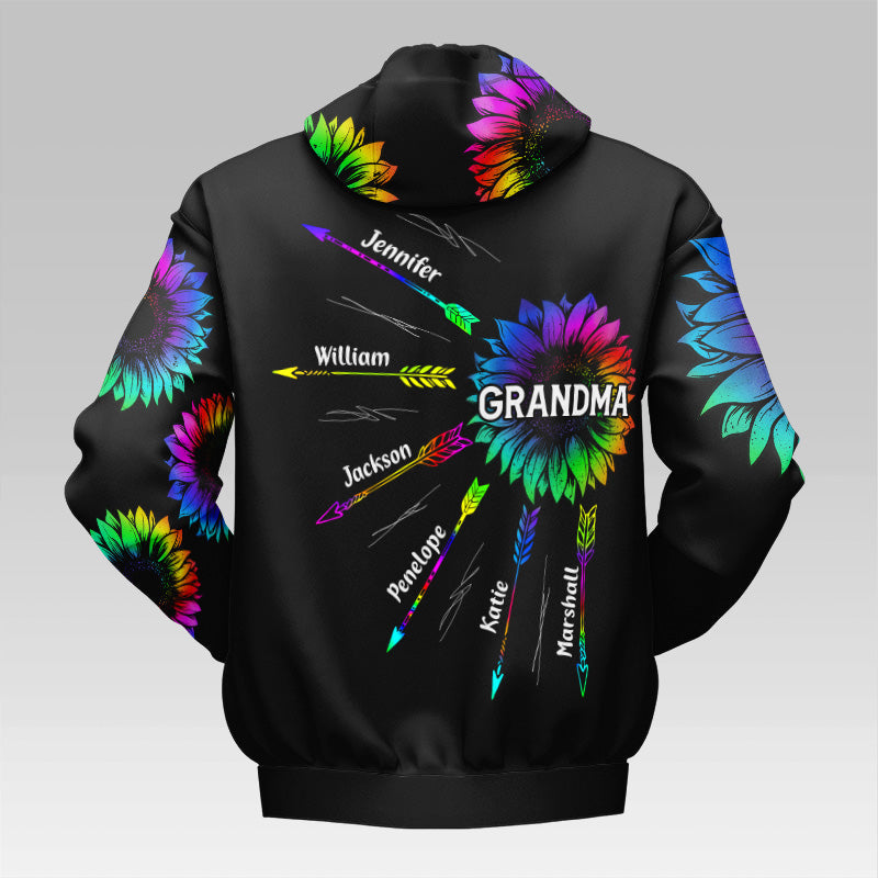 My Grandma Is So Cool - Family Personalized Custom Unisex All-Over Printed Hoodie - Mother's Day, Gift For Grandma