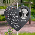 Custom Photo I'm Always Here With You - Memorial Personalized Memorial Garden Slate & Hook -  Sympathy Gift, Gift For Family Members