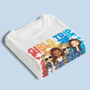 Let's Go With Us - Bestie Personalized Custom Unisex T-shirt - Summer Vacation, Gift For Bestie, BFF, Sisters