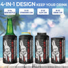 Best Bonus Dad Ever - Family Personalized Custom 4 In 1 Can Cooler Tumbler - Birthday Gift For Dad