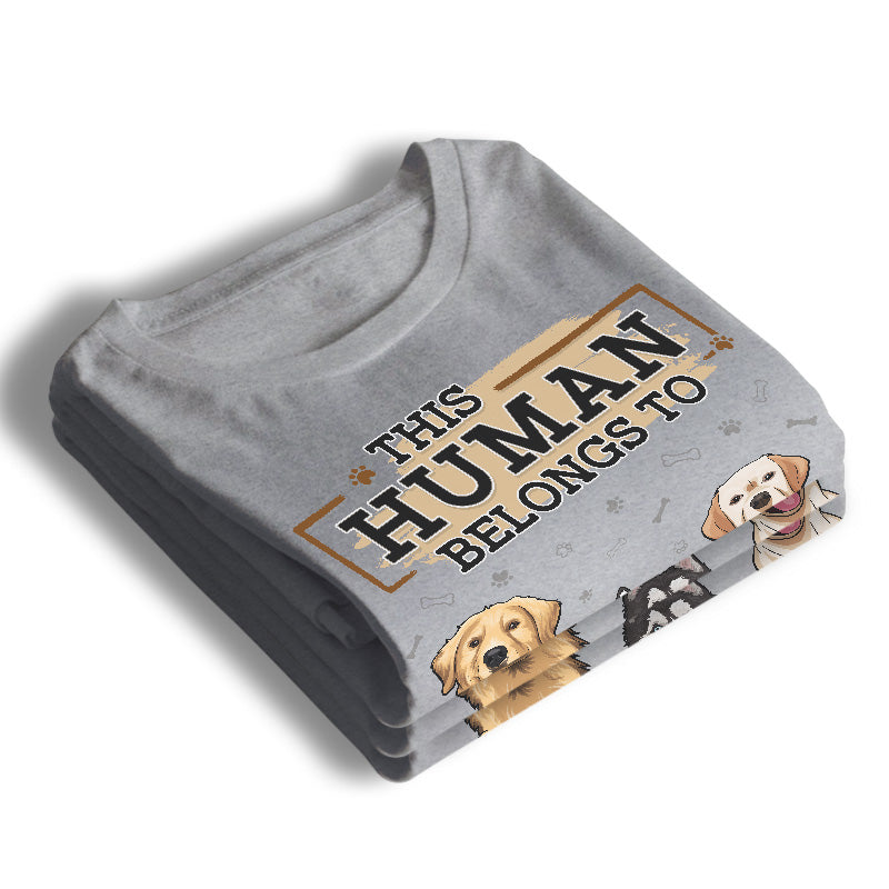 This Human Belongs To Me, Fur Baby - Dog Personalized Custom Unisex T-shirt, Hoodie, Sweatshirt - Father's Day, Gift For Pet Owners, Pet Lovers