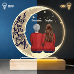 We Love You To The Moon And Back - Memorial Personalized Custom Round Shaped 3D LED Light - Sympathy Gift, Gift For Family Members