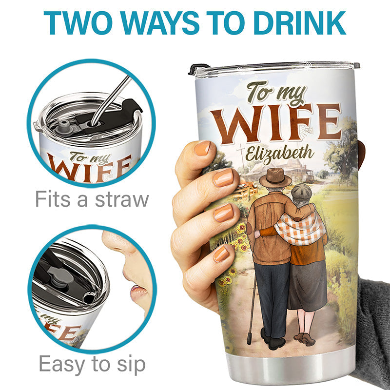 To My Wife Once Upon A Time - Couple Personalized Custom Tumbler - Gift For Husband Wife, Anniversary