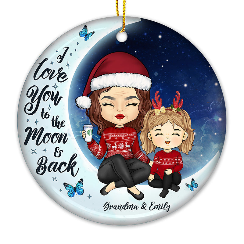 I Love You Always Forever - Family Personalized Custom Ornament - Ceramic Round Shaped - Christmas Gift For Family Members