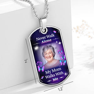 Custom Photo Walk With Me - Memorial Personalized Custom Necklace - Sympathy Gift, Gift For Family Members