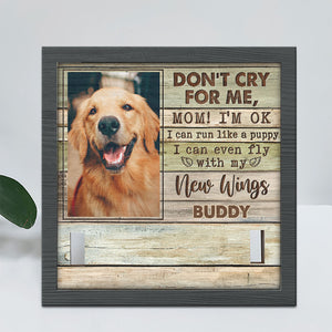 Photo personnalisée « Ne pleure pas pour moi, maman » - Plaque commémorative personnalisée pour la perte d'un animal de compagnie, cadre pour collier - Cadeau de condoléances pour les propriétaires d'animaux et les amoureux des animaux