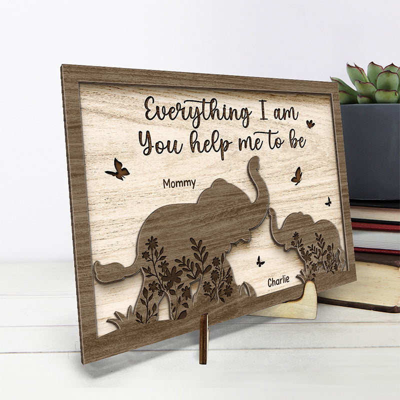 A Mother Is Your First Friend - Family Personalized Custom 2-Layered Wooden Plaque With Stand - House Warming Gift For Mom