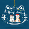 Meowy Catmas - Cat Personalized Custom Ornament - Acrylic Cat Shaped - Christmas Gift For Pet Owners, Pet Lovers