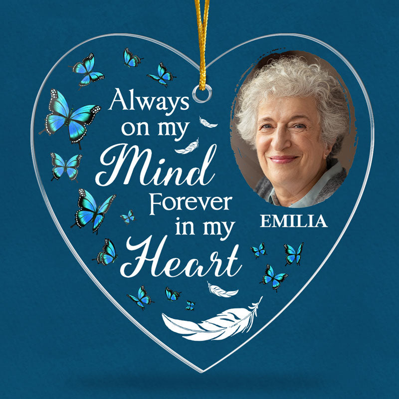 Custom Photo You Are Not Missed - Memorial Personalized Custom Ornament - Acrylic Heart Shaped - Christmas Gift, Sympathy Gift For Family Members