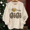 Happiness Is Being A Grandma - Family Personalized Custom Unisex Sweatshirt With Design On Sleeve - Christmas Gift For Mom, Grandma