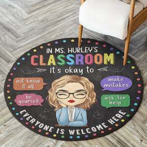 Everyone Is Welcome Here - Teacher Personalized Custom Shaped Home Decor Decorative Mat - House Warming Gift For Teacher, Back To School