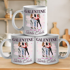 Galentine Girls Club - Bestie Personalized Custom Mug - Valentine Gift For Best Friends, BFF, Sisters