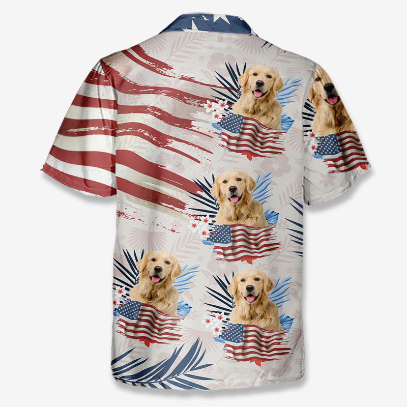 Custom Photo Summer Is A State Of Mind - Dog & Cat Personalized Custom Unisex Patriotic Tropical Hawaiian Aloha Shirt - Independence Day, 4th Of July, Summer Vacation Gift, Gift For Pet Owners, Pet Lovers