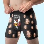 Custom Photo World’s Greatest Cock - Funny Personalized Custom Boxer Briefs, Men's Boxers - Birthday Gift For Boyfriend, Husband