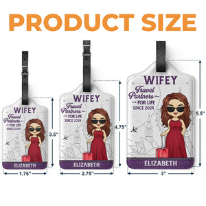Hubby & Wifey, Travel Partners For Life - Travel Personalized Custom Combo 2 Luggage Tags - Holiday Vacation Gift, Gift For Adventure Travel Lovers, Husband Wife, Anniversary