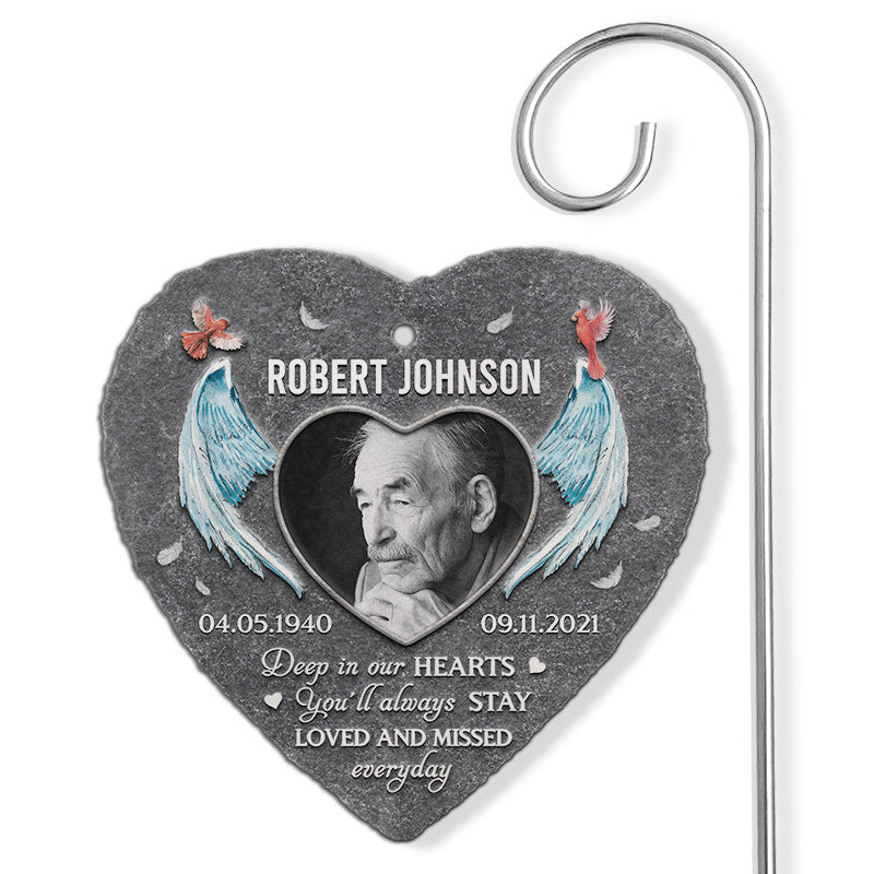 Custom Photo You Will Always Be Loved - Memorial Personalized Memorial Garden Slate & Hook -  Sympathy Gift, Gift For Family Members