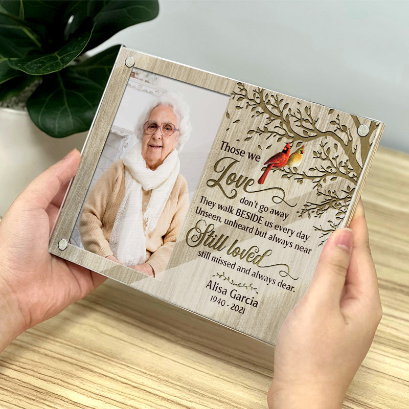 Forever Remembered, Forever Loved - Memorial Personalized Custom Acrylic Magnetic Photo Frame - Sympathy Gift, Gift For Family Members
