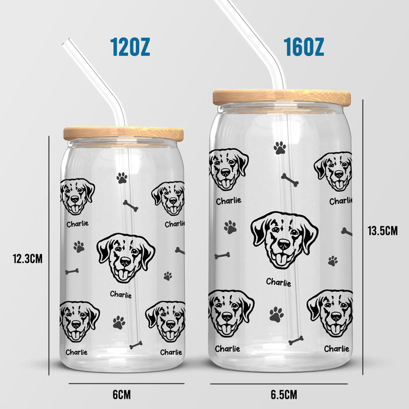 Dogs Never Bite Me Just Humans - Dog Personalized Custom Glass Cup, Iced Coffee Cup - Gift For Pet Owners, Pet Lovers