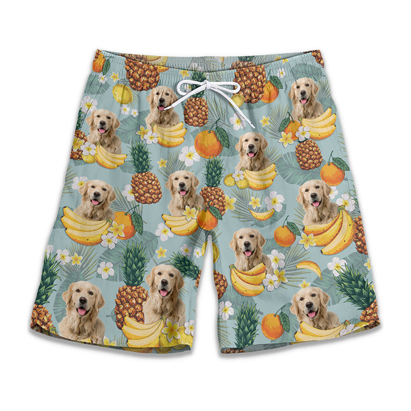 Custom Photo Sunrise Sunburn Sunset - Dog & Cat Personalized Custom Tropical Hawaiian Aloha Men Beach Shorts - Summer Vacation Gift, Birthday Party Gift For Pet Owners, Pet Lovers