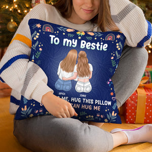 Embrasse ce joli coussin si tu me manques - Coussin personnalisé Bestie - Cadeau pour meilleures amies, meilleures amies, sœurs