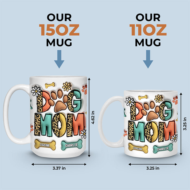 Yappy Holidays Cat Mom Dog Mom - Dog & Cat Personalized Custom 3D Inflated Effect Printed Mug - Christmas Gift For Pet Owners, Pet Lovers
