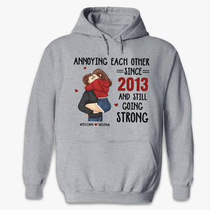 Annoying Each Other And Still Going - Couple Personalized Custom Unisex T-shirt, Hoodie, Sweatshirt - Gift For Husband Wife, Anniversary
