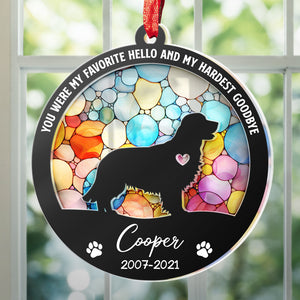 We'll Miss You For The Rest Of Ours - Memorial Personalized Custom Suncatcher Ornament - Acrylic Round Shaped - Sympathy Gift For Pet Owners, Pet Lovers