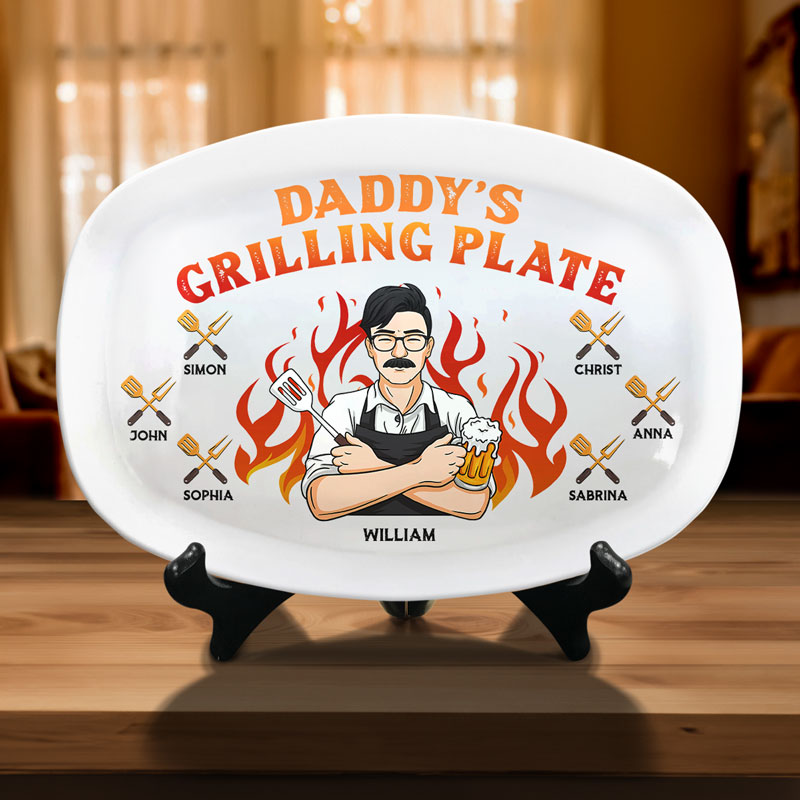 My Dad Is The Best Cook - Family Personalized Custom Platter - Father's Day, Birthday Gift For Dad