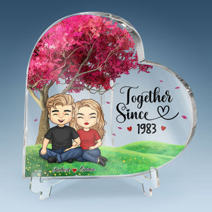 Together Since - Couple Personalized Custom Heart Shaped Acrylic Plaque - Gift For Husband Wife, Anniversary