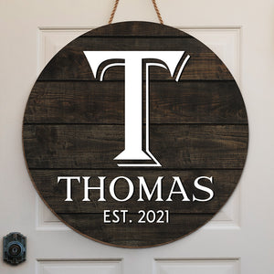 Our Home - Family Personalized Custom Round Shaped Home Decor Wood Sign - House Warming Gift For Family Members