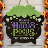 It's Just A Bunch Of Hocus Pocus - Family Personalized Custom Shaped Home Decor Wood Sign - Halloween Gift For Family Members