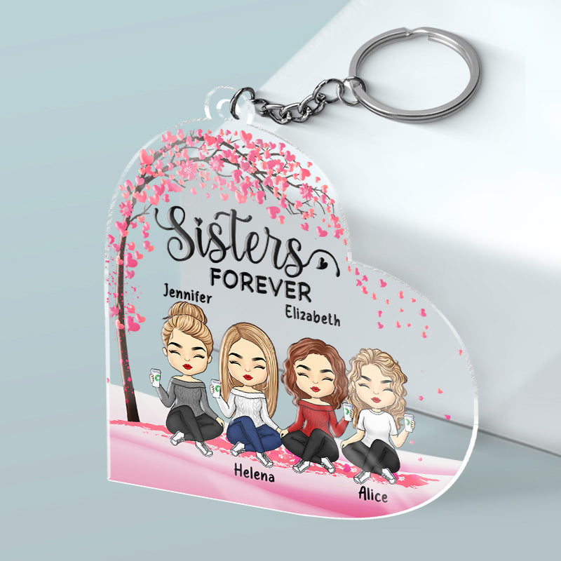 We're Besties Forever - Besties Personalized Custom Rectangle Shaped Acrylic Keychain - Gift For Best Friends, BFF, Sisters