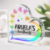 Grandma's Sweethearts - Family Personalized Custom Heart Shaped Acrylic Plaque - Birthday Gift For Grandma