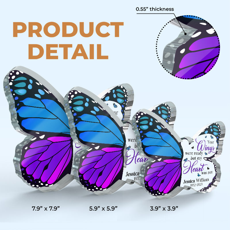 Butterflies Appear When Angels Are Near - Memorial Personalized Custom Butterfly Shaped Acrylic Plaque - Sympathy Gift For Family Members