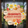 Grandma's Beach Buddies - Family Personalized Custom Shaped Home Decor Wood Sign - Summer Vacation, House Warming Gift For Grandma