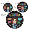 Everyone Is Welcome Here - Teacher Personalized Custom Round Shaped Home Decor Wood Sign - House Warming Gift For Teacher, Back To School