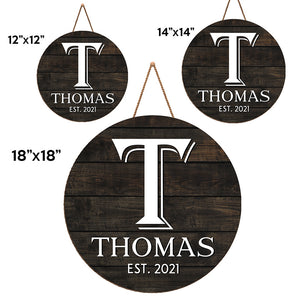 Our Home - Family Personalized Custom Round Shaped Home Decor Wood Sign - House Warming Gift For Family Members