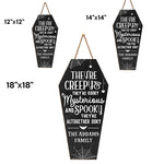 They’re Creepy They’re Kooky - Family Personalized Custom Shaped Home Decor Wood Sign - Halloween Gift For Family Members