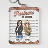 Partners In Crime - Besties Personalized Custom Rectangle Shaped Acrylic Keychain - Gift For Best Friends, BFF, Sisters