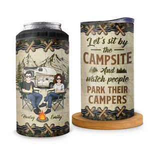 Making Memories One Campsite At A Time - Camping Personalized Custom 4 In 1 Can Cooler Tumbler - Gift For Husband Wife, Camping Lovers