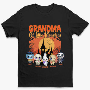 Grandma Of Little Monsters - Family Personalized Custom Unisex T-shirt, Hoodie, Sweatshirt - Halloween Gift, Gift For Grandma, Grandpa