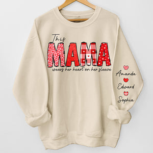 A Mother's Love Is Forever  - Family Personalized Custom Unisex Sweatshirt With Design On Sleeve - Birthday Gift For Mom, Grandma