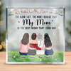 Ma mère est toujours proche de mon cœur - Plaque acrylique carrée personnalisée pour la famille - Cadeau pour maman, grand-mère
