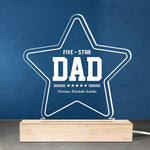 Our Five-Star Papa - Family Personalized Custom 3D LED Light - Father's Day, Birthday Gift For Dad