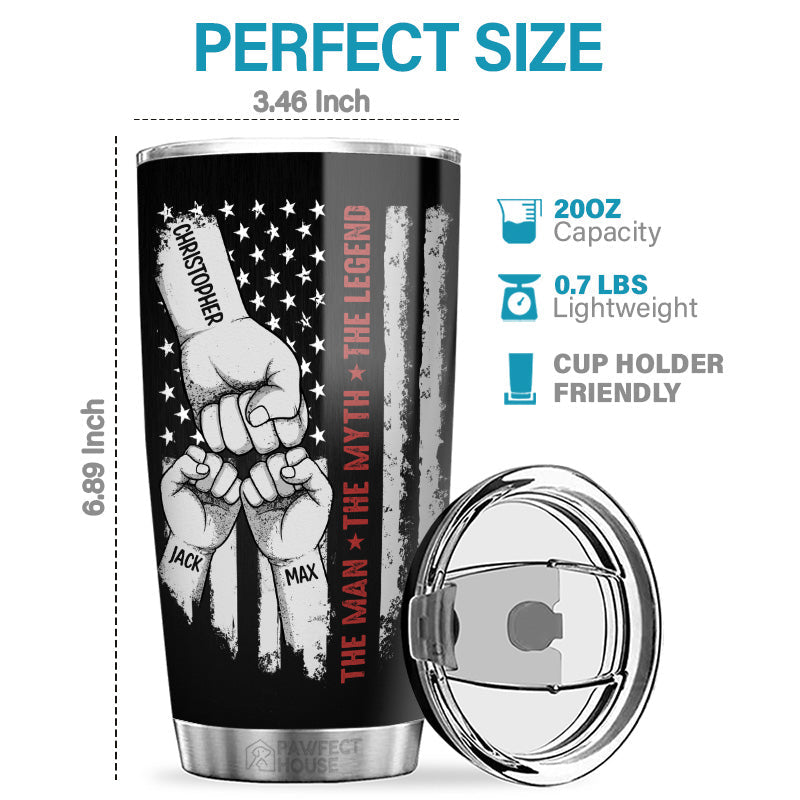 My Dad Is The Best - Family Personalized Custom Tumbler - Father's Day, Birthday Gift For Dad, Grandpa