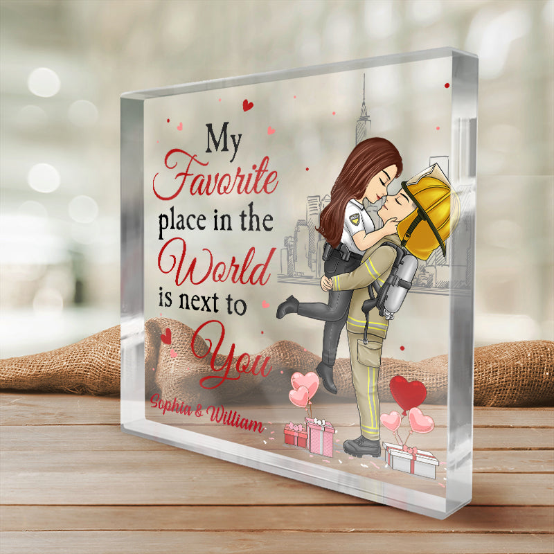 Next To You - Couple Personalized Custom Square Shaped Acrylic Plaque - Gift For Husband Wife, Anniversary