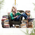 Custom Photo Where Words Become Worlds - Personalized Custom Ornament - Acrylic Custom Shaped - Christmas Gift For Book Lovers
